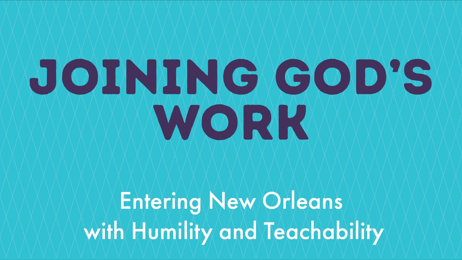 Joining God's Work